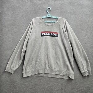 Peloton Women Sweatshirt XXL Gray Logo Oversized Long Sleeve